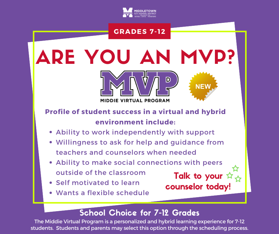 Are you an MVP? Talk to your counselor today!