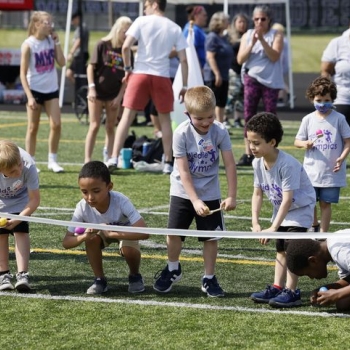 Students racing in the Egg race