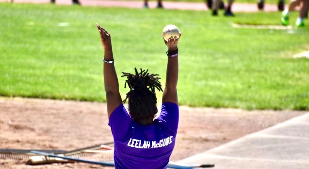 Leelah McGuire, a senior at Middletown High School, placed 12th in the shot put at this year's state track meet. 