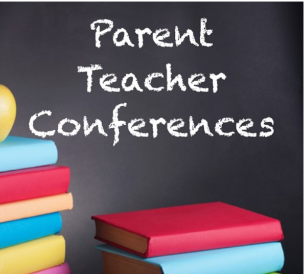 parent teacher conference words with pencils and markers