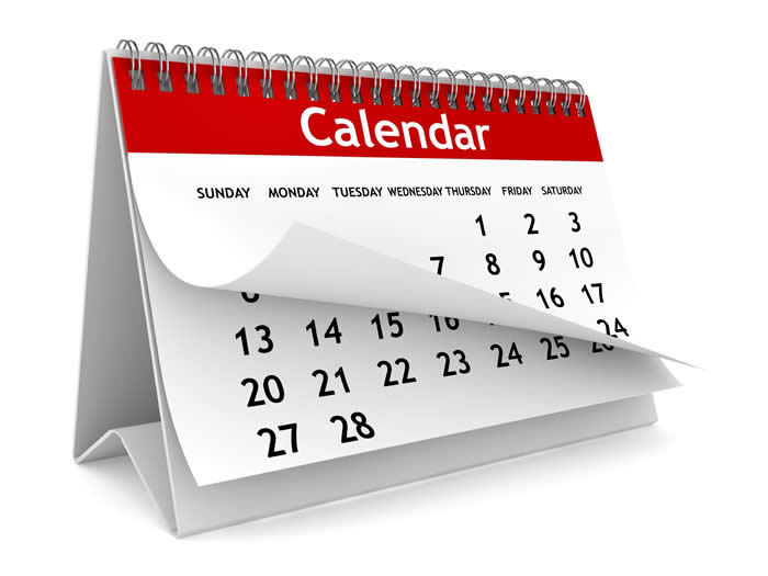 stock image of a calendar page