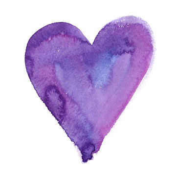 purple watercolor heart